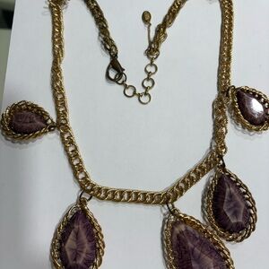 Elegant Gold and Purple Necklace